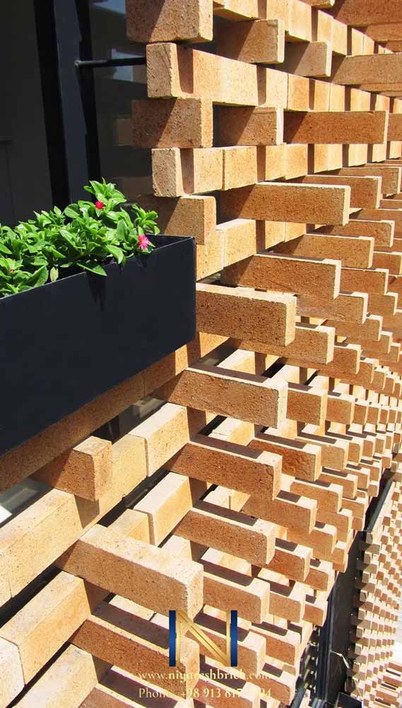 نمای سه بعدی با آجر شاموتی