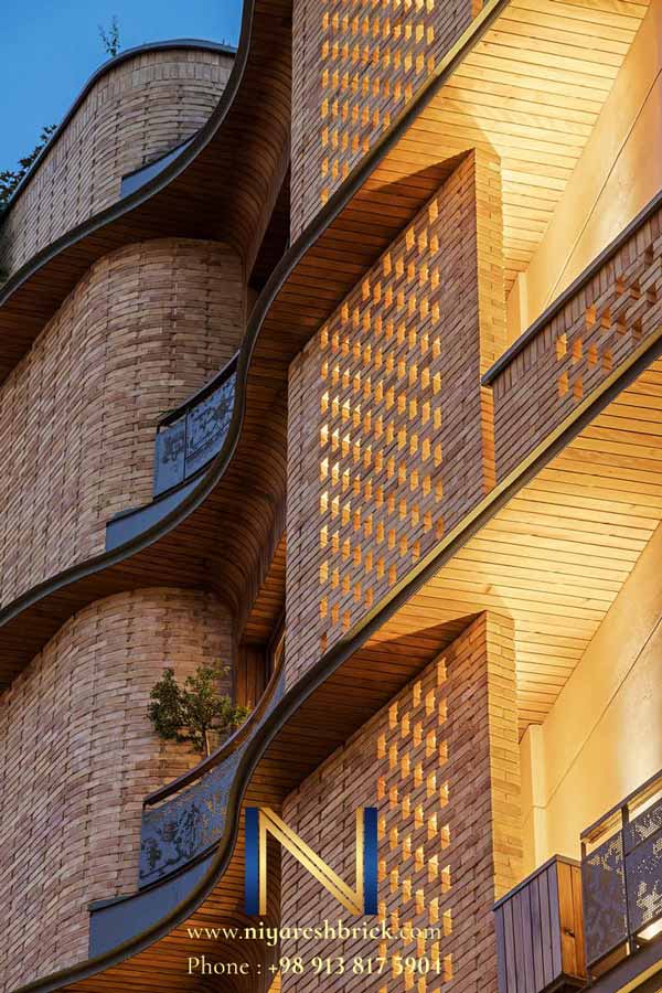 آجر شاموتی مدرن | نمای ساختمان با آجر شاموتی