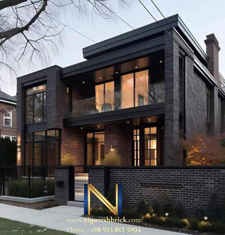 نمای ساختمان با آجر نسوز + عکس آجر نمای ساختمان 4 نمای ساختمان با آجر نسوز | آجر مشکی