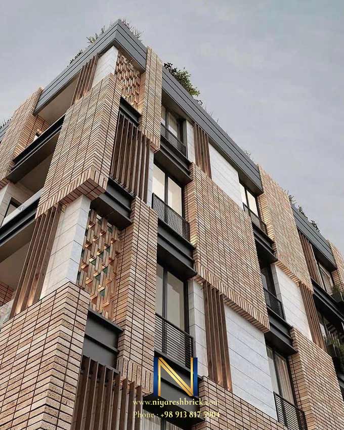 نمای ساختمان آجر مدرن