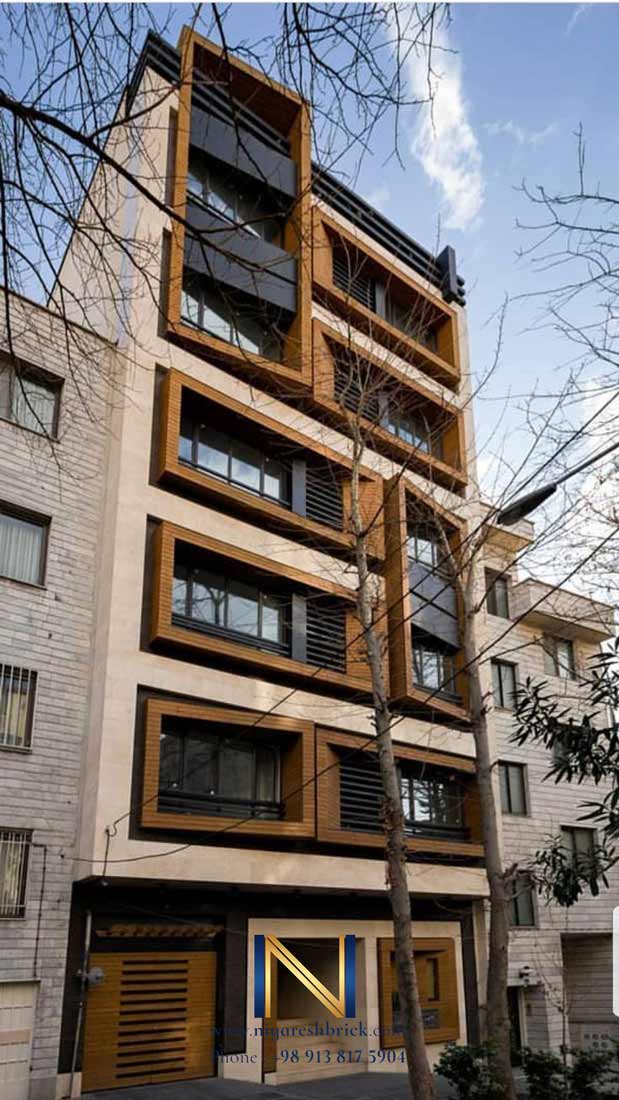 نمای ساختمان ترکیب سنگ و آجر