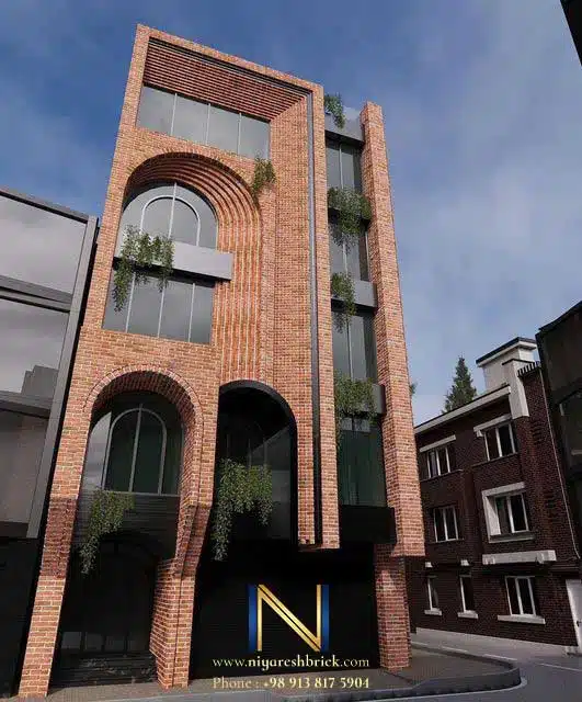 نمای مدرن با اجر نسوز شاموتی