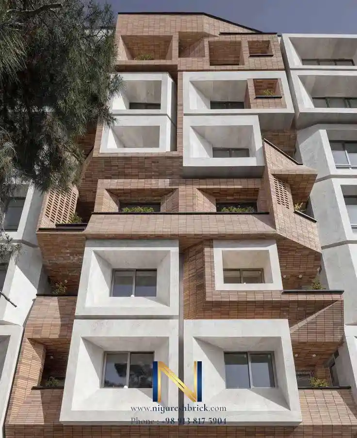 نمای ترکیبی سنگ و آجر نسوز | نمای ساختمان