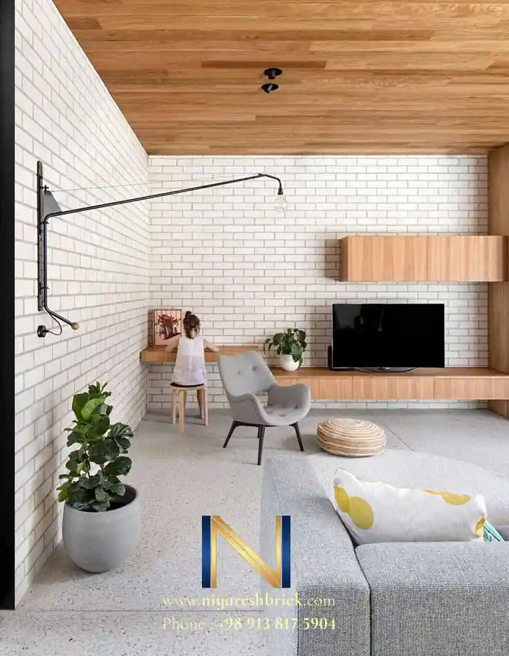 آجر سفید در نمای داخلی ساختمان